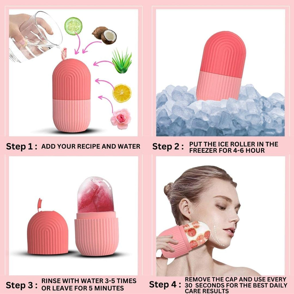 Ice Roller for Face, Neck and Body | for Puffy Eyes, Easy to Use and Carry | Unbreakable and Reusable | Glowing and Clear Skin