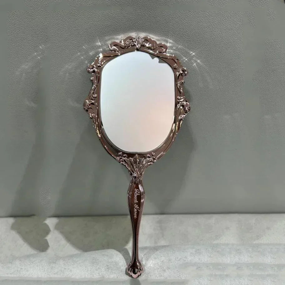 Violet Strawberry Rococo Series Hand Mirror Makeup Mirrors Portable Mirror with Handle