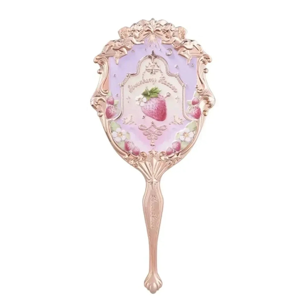 Violet Strawberry Rococo Series Hand Mirror Makeup Mirrors Portable Mirror with Handle
