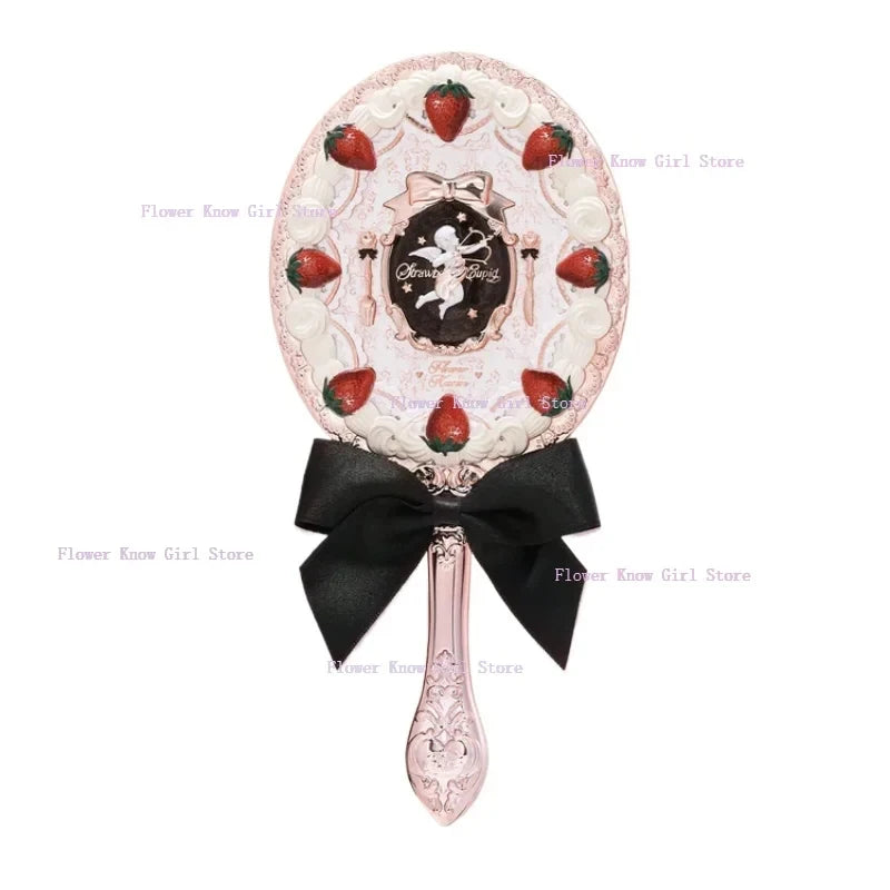 Violet Strawberry Rococo Series Hand Mirror Makeup Mirrors Portable Mirror with Handle