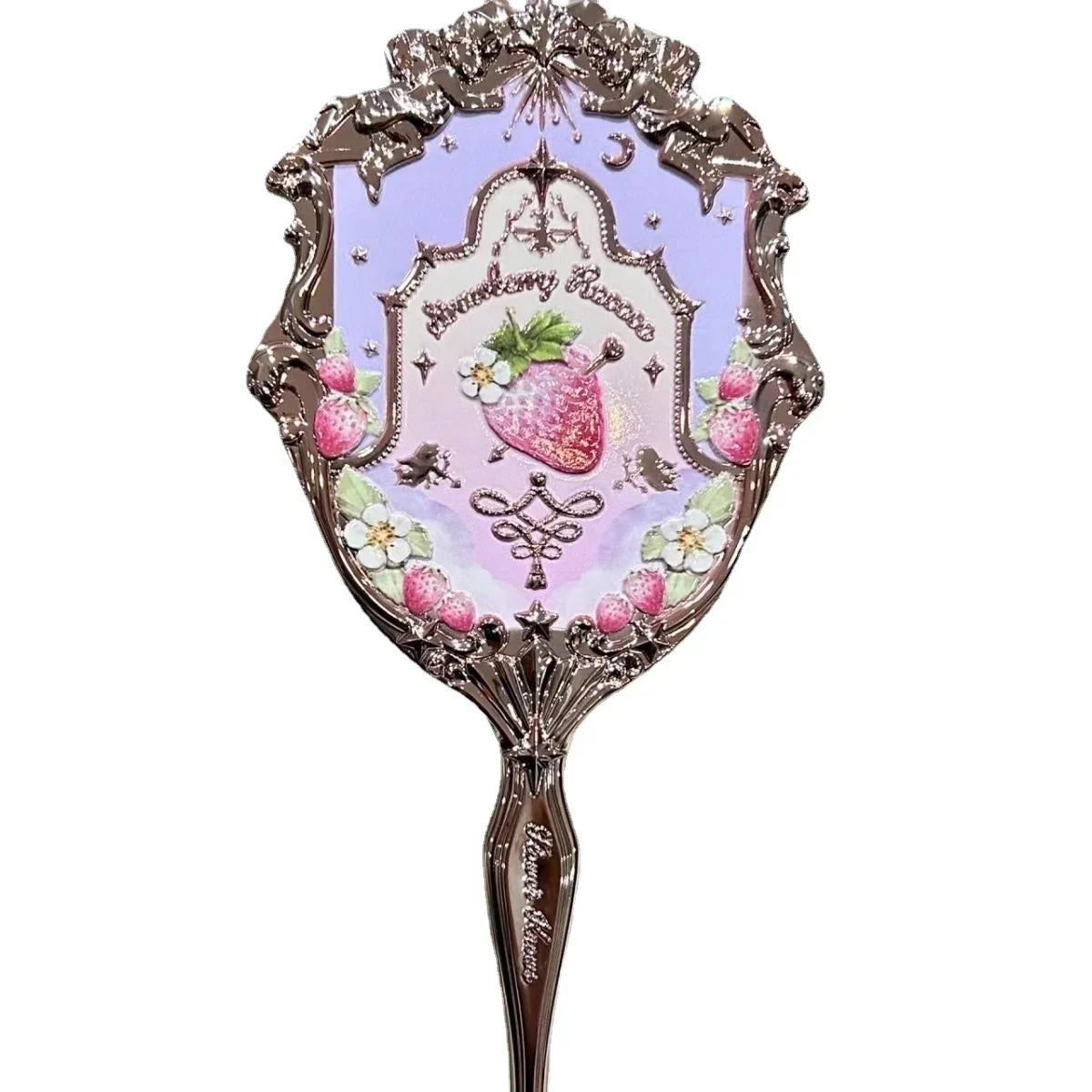 Violet Strawberry Rococo Series Hand Mirror Makeup Mirrors Portable Mirror with Handle